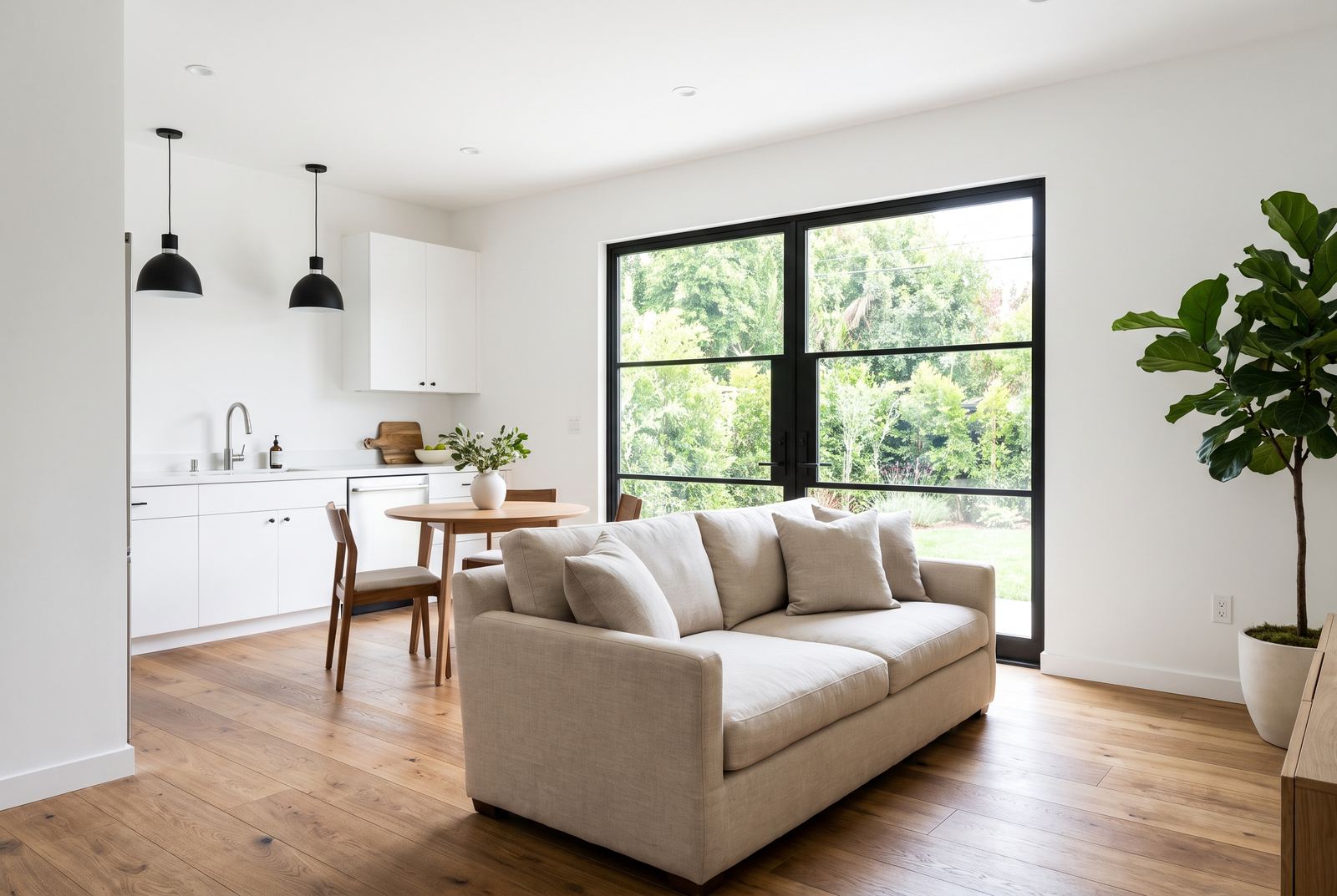 Open-plan modern ADU interior